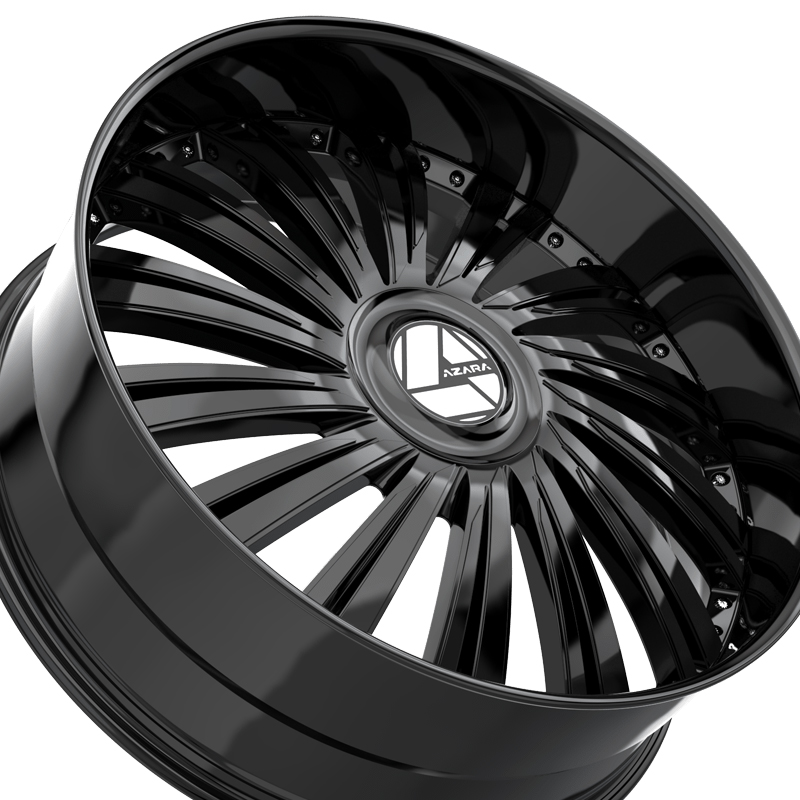 1 X Azara AZX-102 Gloss Black 30X9.5 Blank 78.1 Hub 15 Offset